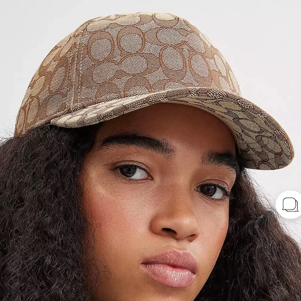 New COACH Signature Jacquard Baseball Hat Khaki Brown sale Authentic hat - Picture 12 of 13